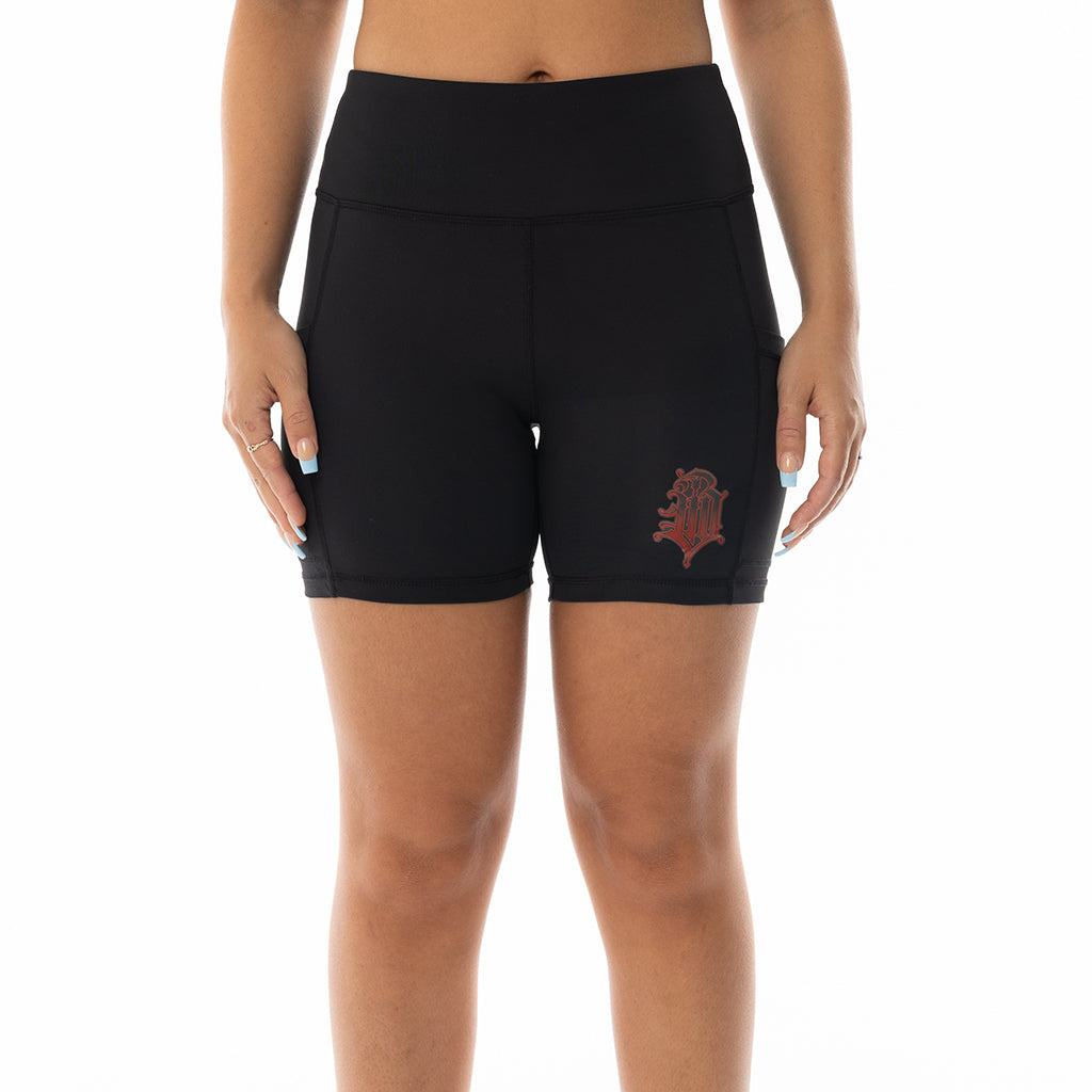 BLACK BLOOD MONEY BIKE SHORTS