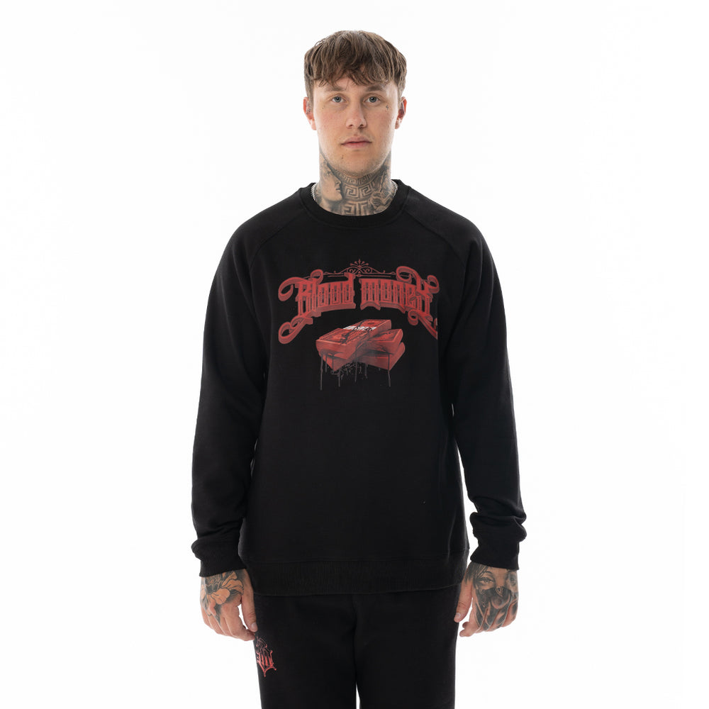 Load image into Gallery viewer, BLACK BLOOD MONEY CREW NECK
