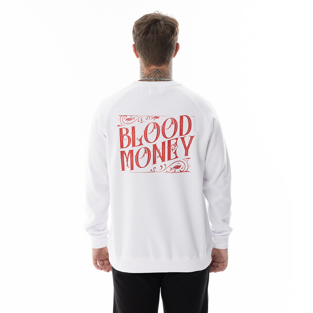 Load image into Gallery viewer, WHITE BLOOD MONEY CREW NECK
