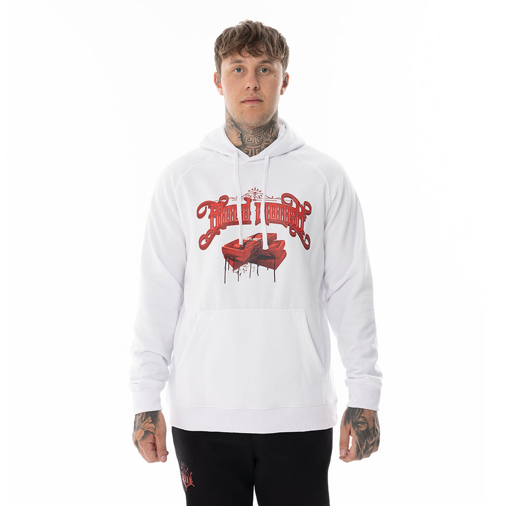 Load image into Gallery viewer, WHITE BLOOD MONEY HOODIE
