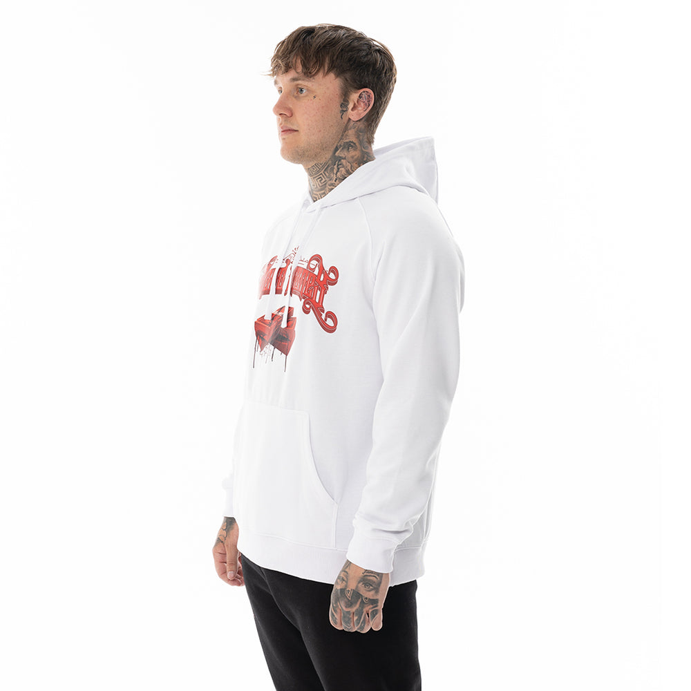 Load image into Gallery viewer, WHITE BLOOD MONEY HOODIE
