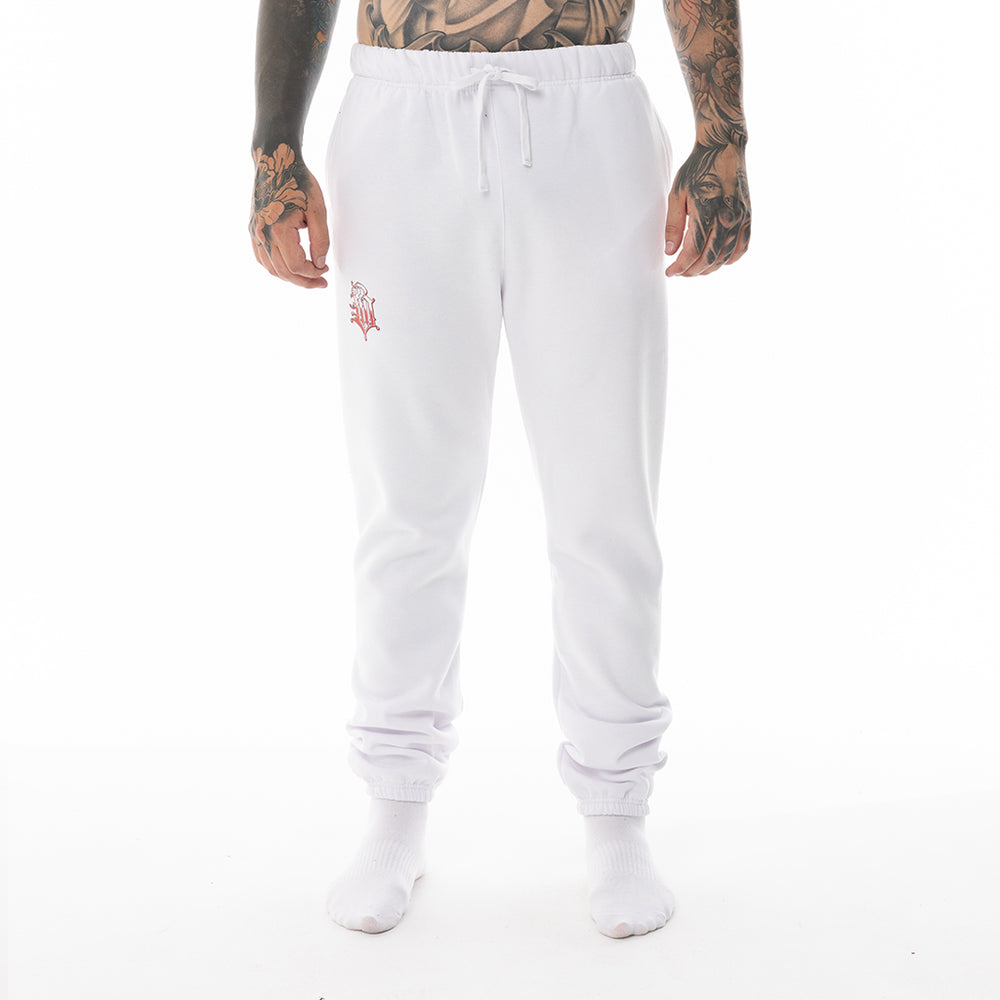 Load image into Gallery viewer, WHITE BLOOD MONEY TRACK PANTS
