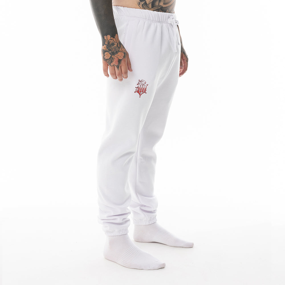 Load image into Gallery viewer, WHITE BLOOD MONEY TRACK PANTS
