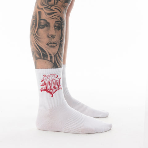 WHITE BLOOD MONEY SOCKS