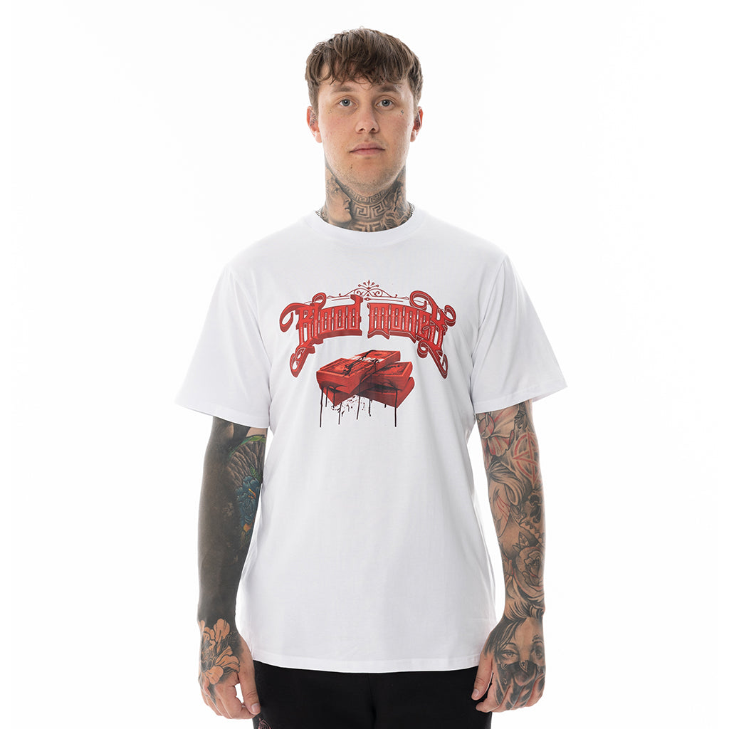 WHITE BLOOD MONEY TEE REGULAR FIT