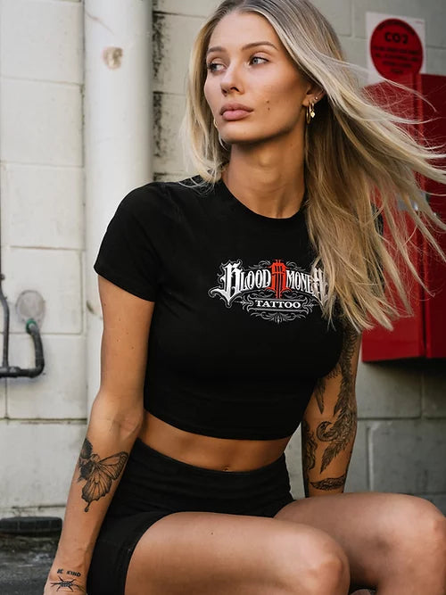 Load image into Gallery viewer, Blood Money Logo T -WOMENS
